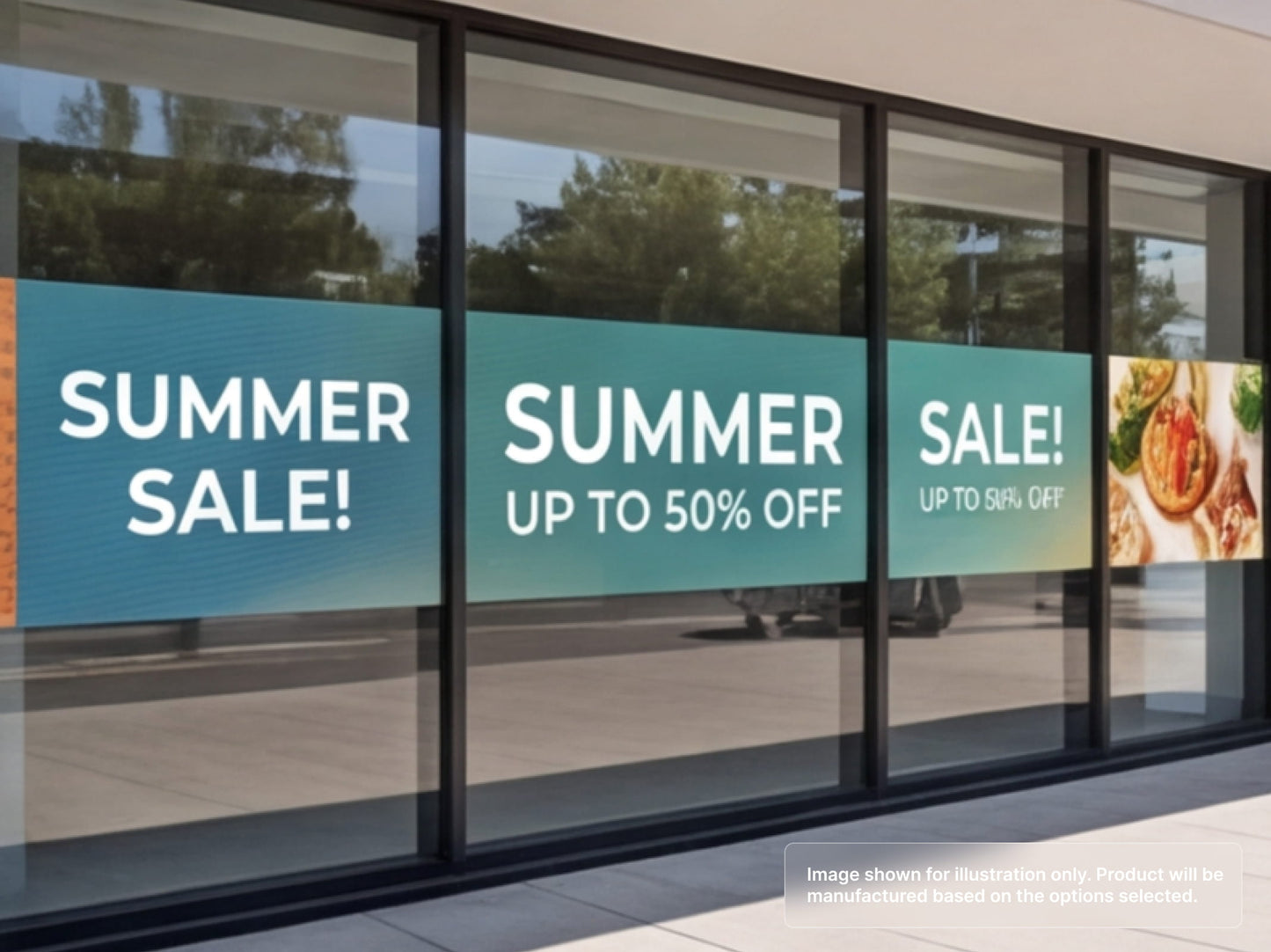 Horizontal Perforated Window Signs