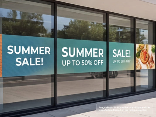 Horizontal Perforated Window Signs