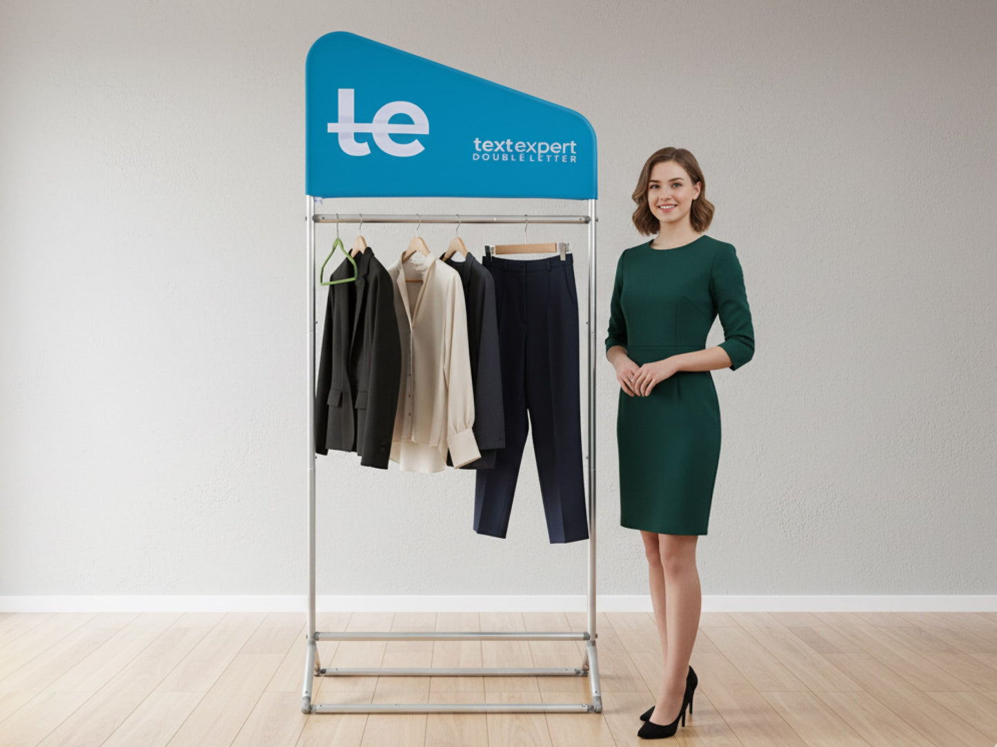 Inclined Apparel Wall Display for Branding in apparel store