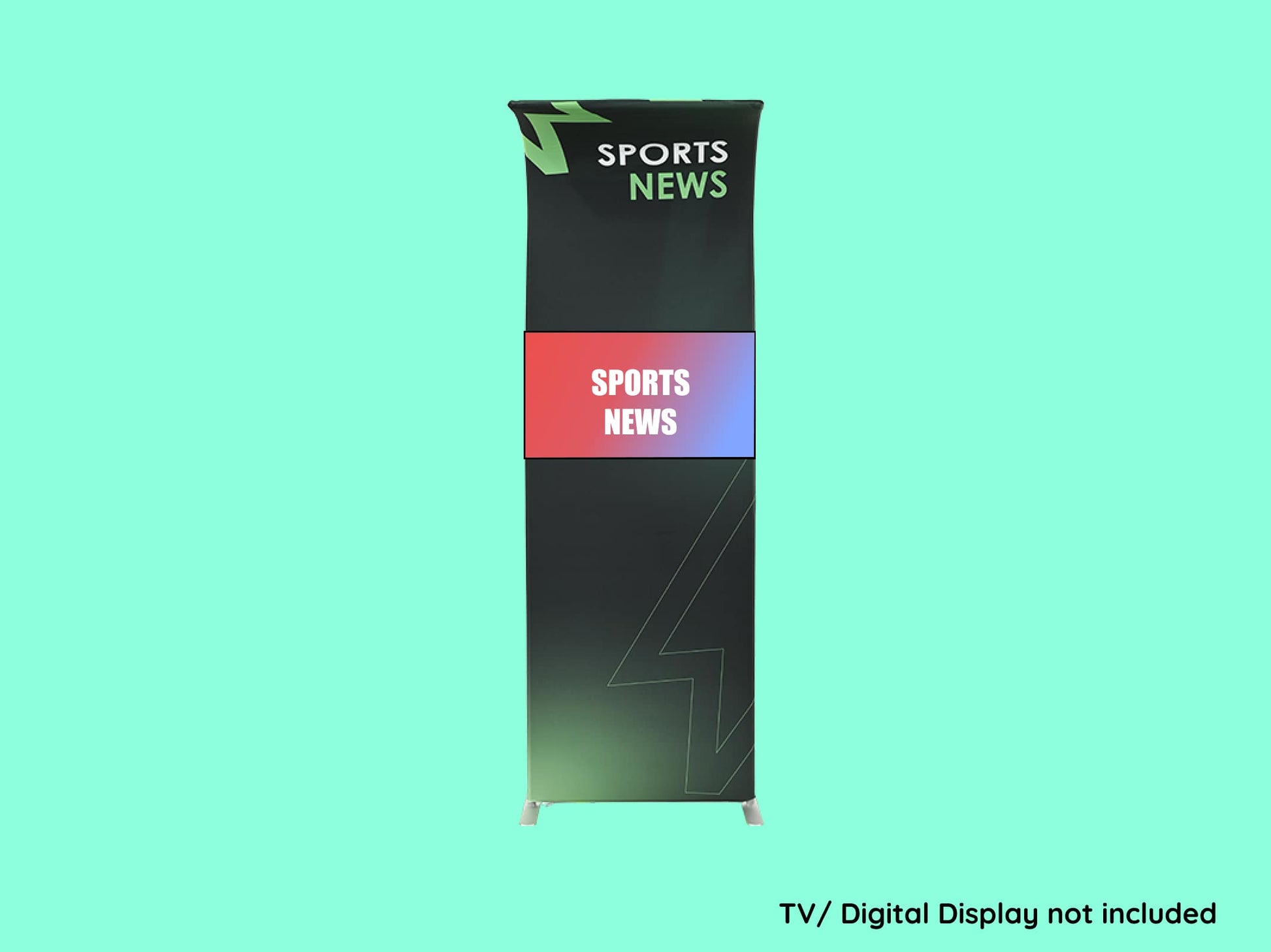 Inverted J Curved Tension Fabric TV Stand