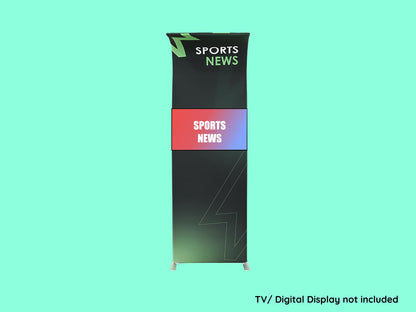 Inverted J Curved Tension Fabric TV Stand