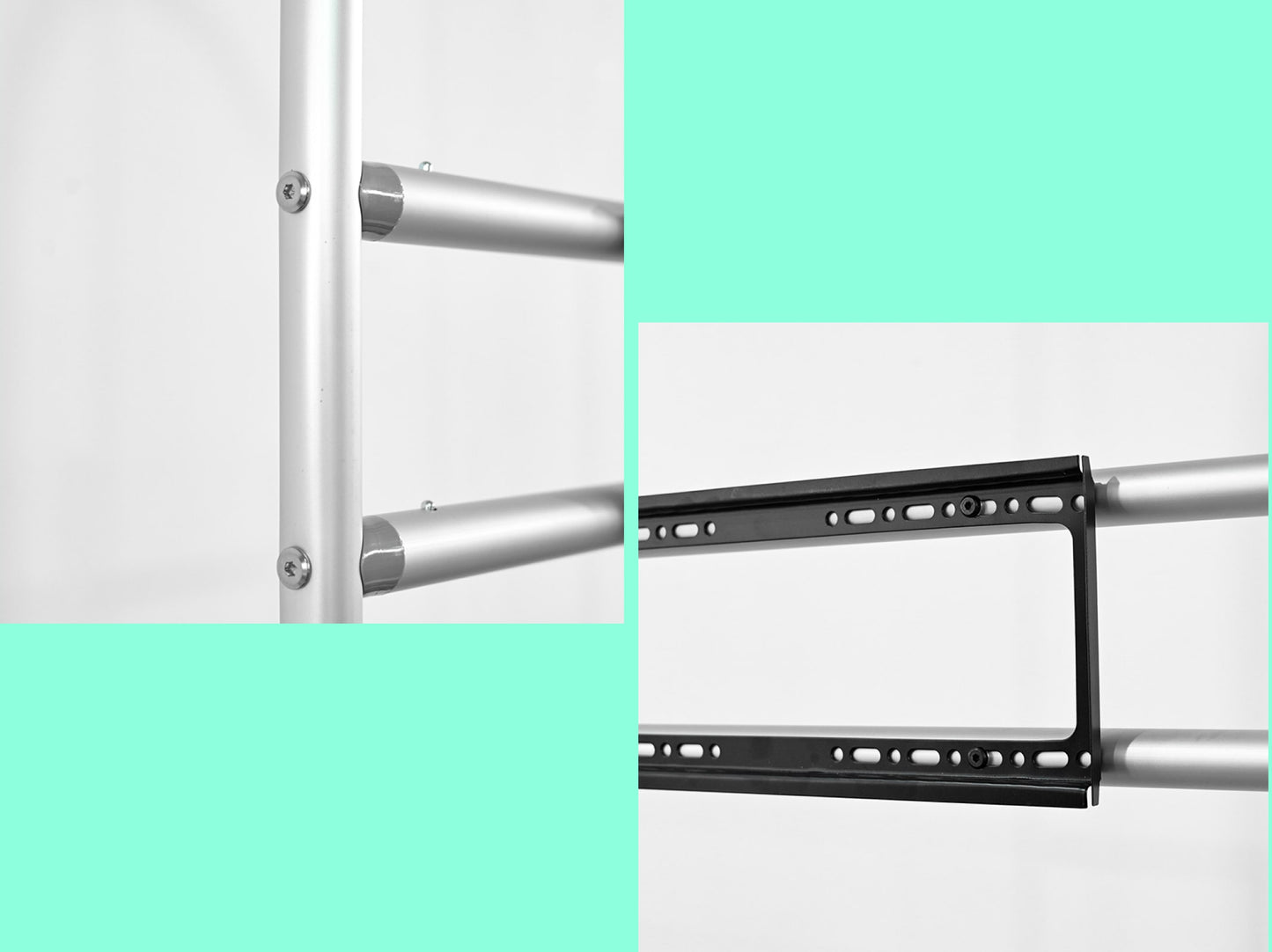 Inverted J Curved Tension Fabric TV Stand Frame Specifications