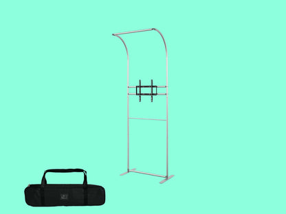 Inverted J Curved Tension Fabric TV Stand Frame Structure