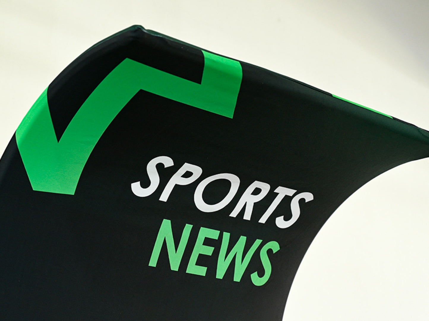 Inverted J Curved Tension Fabric TV Stand Top Canopy