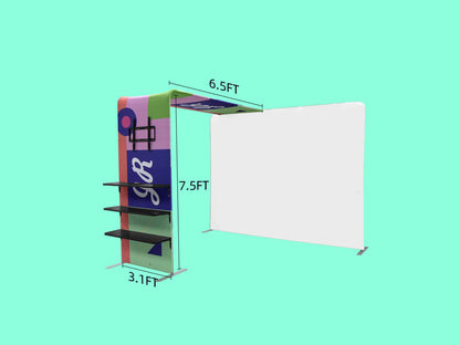 L Shaped Display Shelf & TV Rack - 6.5 feet