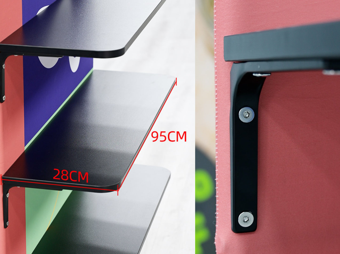 L Shaped Display Shelf & TV Rack - rack details