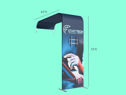 L Shaped Display with TV Rack