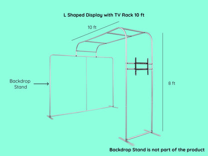 L Shaped Display with TV Rack 10 ft