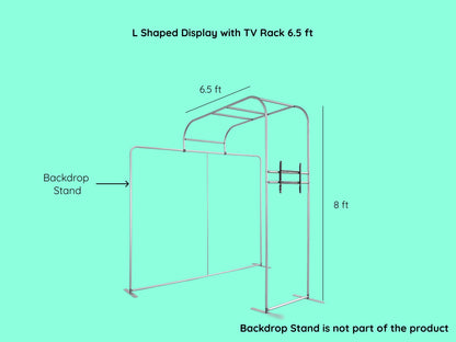 L Shaped Display with TV Rack 6.5 ft
