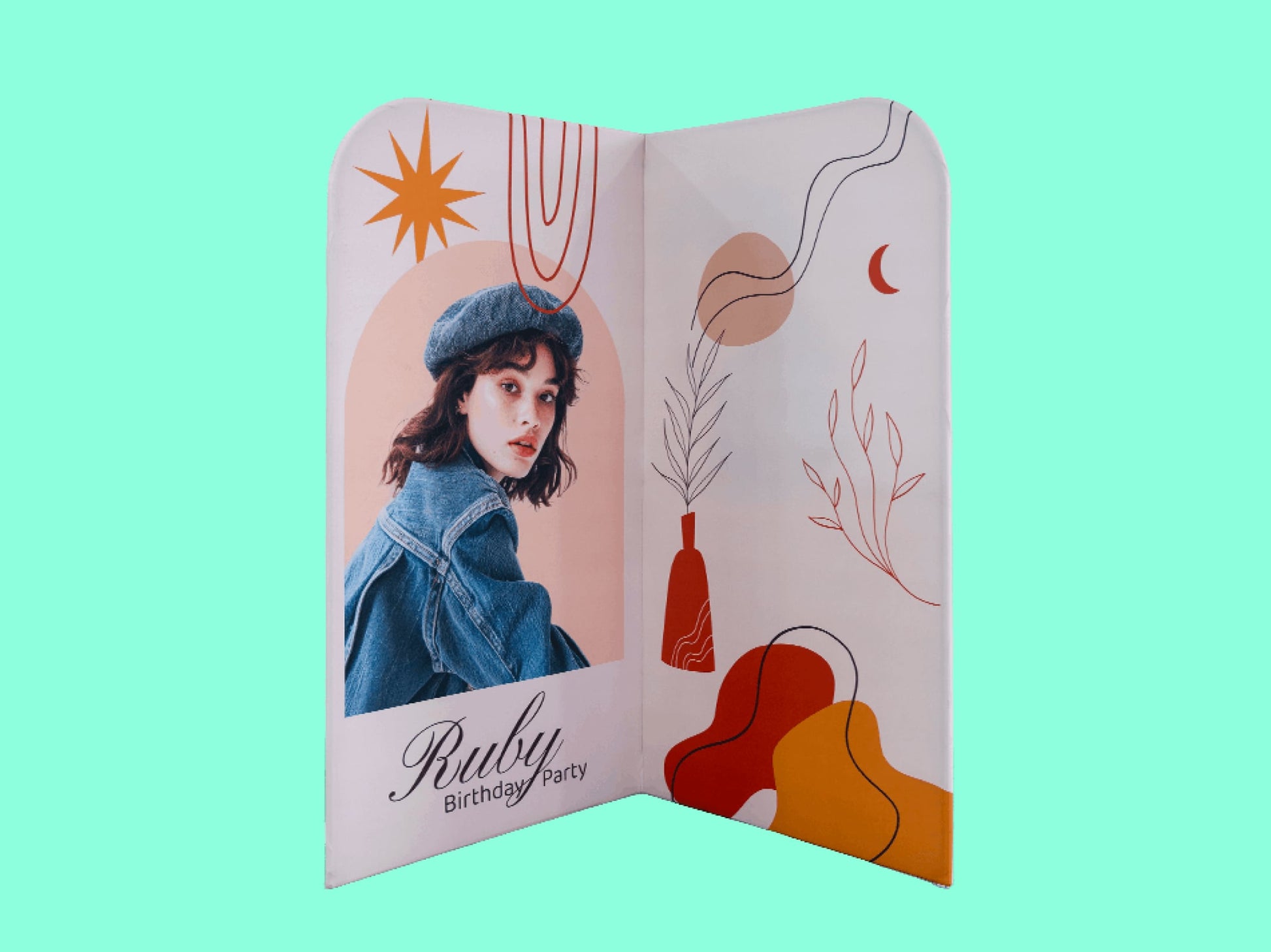 L Shaped Fabric Banner Stand (Round Corners)