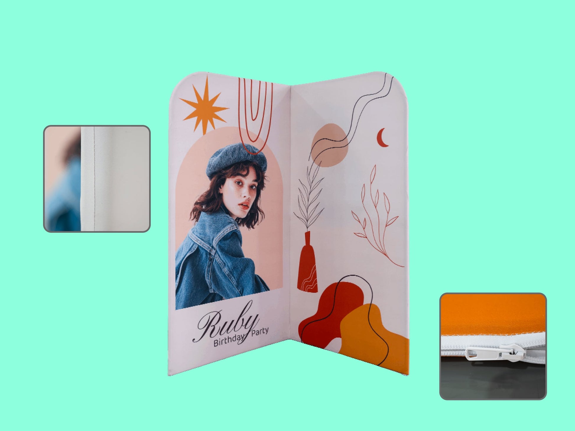 L Shaped Fabric Banner Stand (Round Corners) Fabric stretch banner