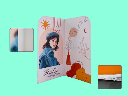 L Shaped Fabric Banner Stand (Round Corners) Fabric stretch banner