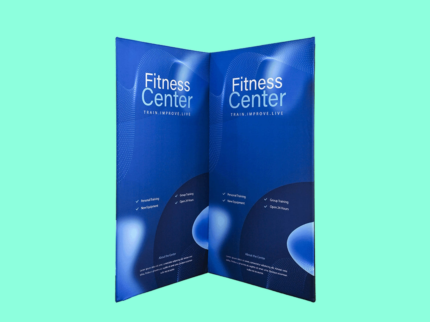 L Shaped Fabric Banner Stand (Square Corners)