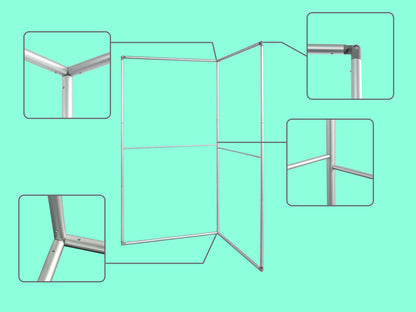 L Shaped Fabric Banner Stand (Square Corners) Frame Details
