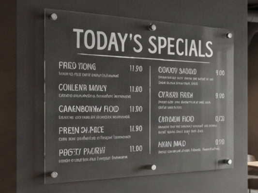 Menu Board Custom Acrylic Signs