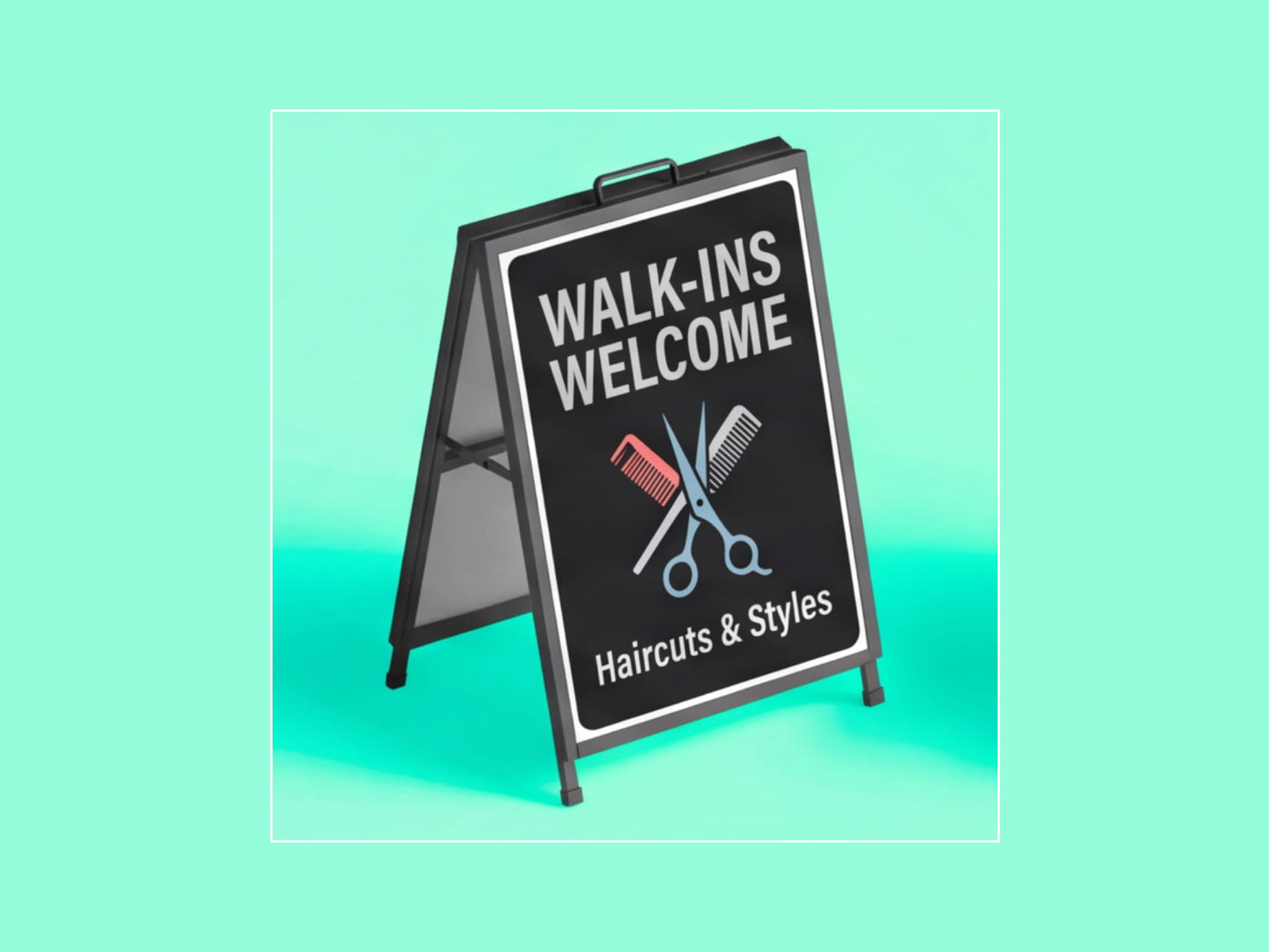 Metal A Frame Signs for Barber Shops & Salons