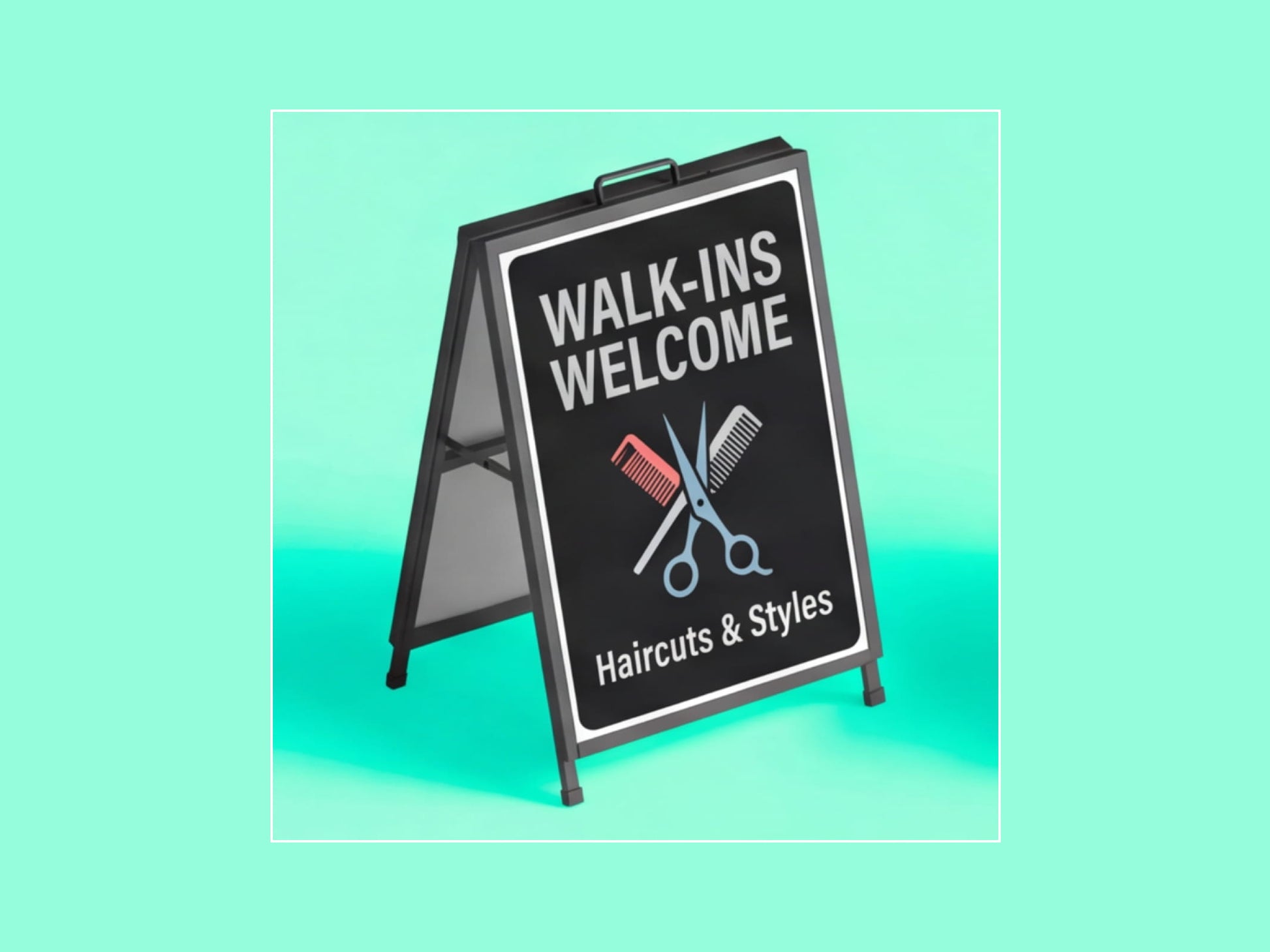 Metal A Frame Signs for Barber Shops & Salons