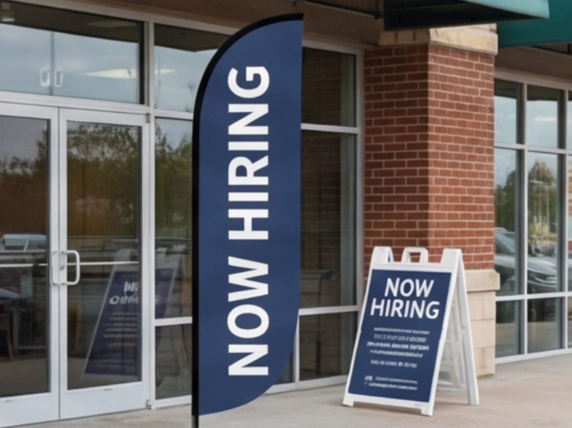Now Hiring Custom Feather Flag