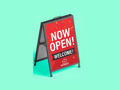 Now Open Metal A Frame Signs