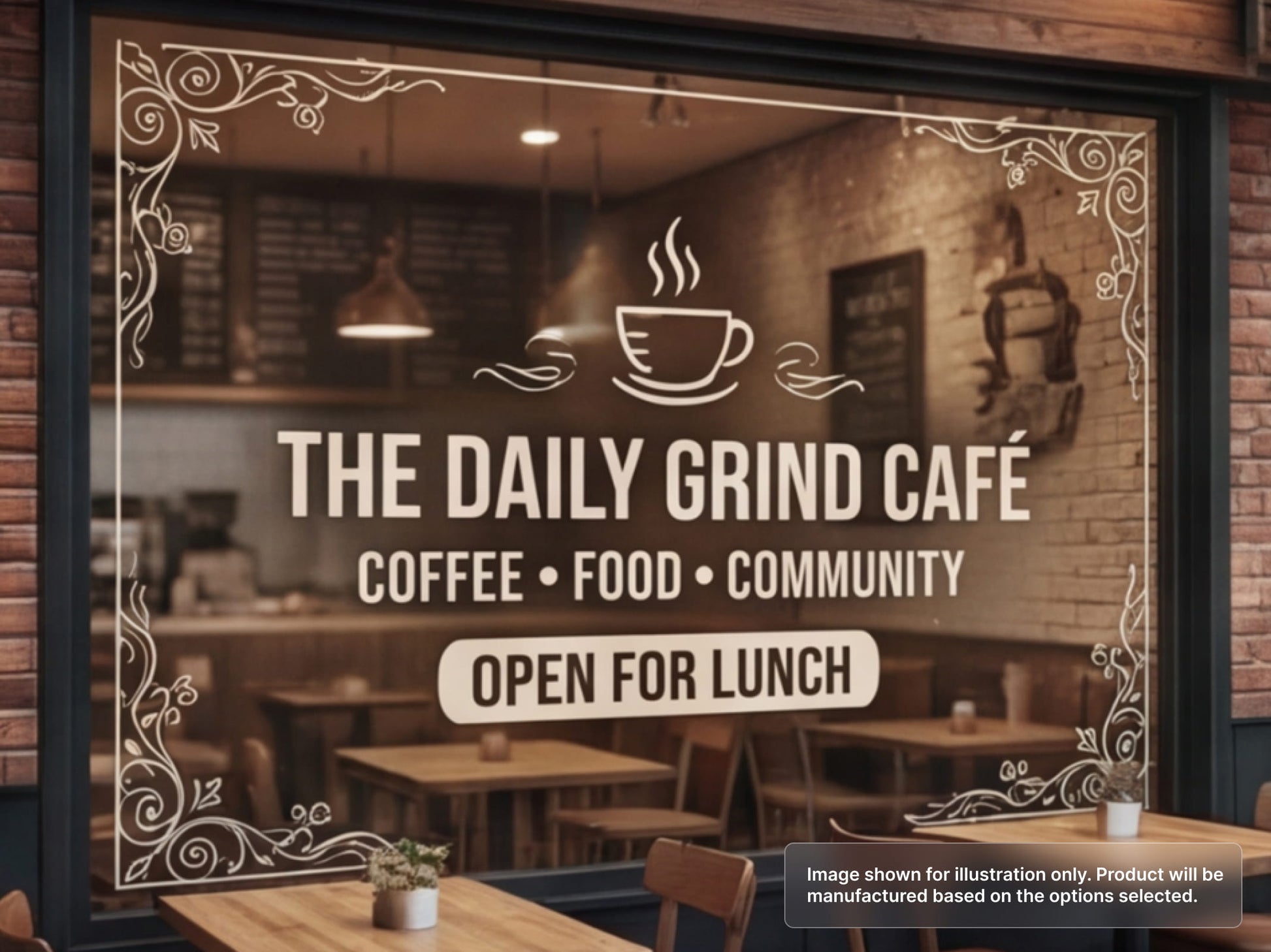 One Way Vision Decal for Restaurants and Cafes