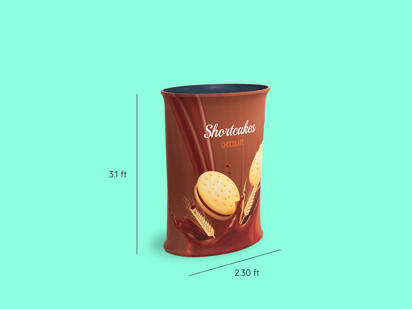 Oval Spring Up Counter Podium Dimensions