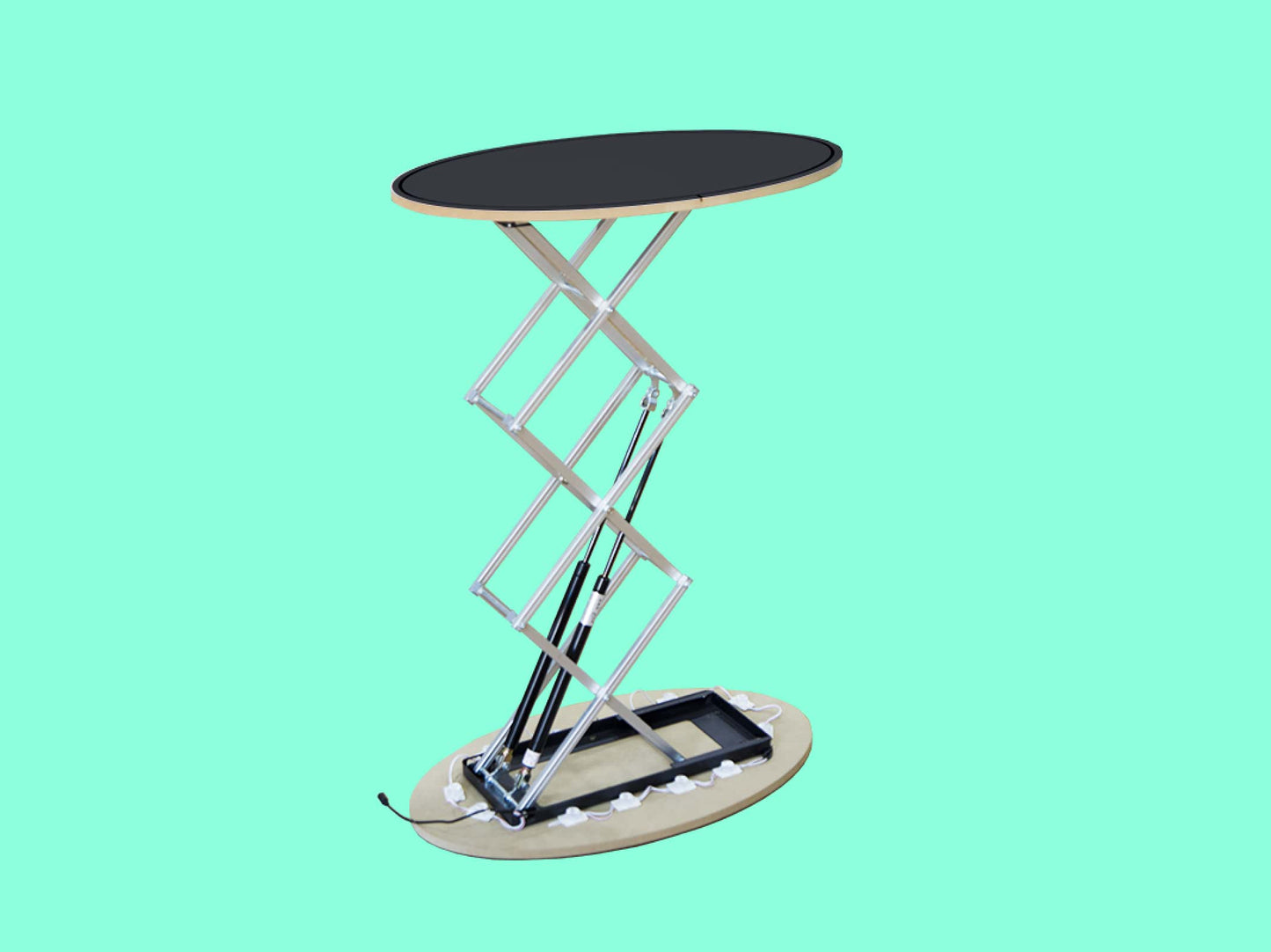 Oval Spring Up LED Light Counter Structure with hydraulics