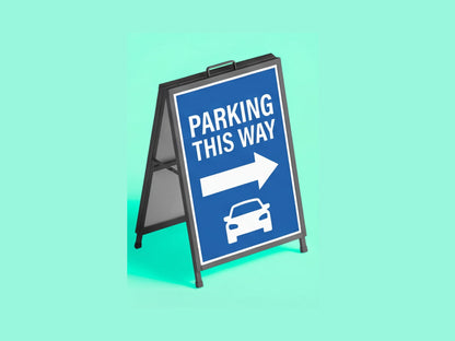 Parking This Way Metal A Frame Signs