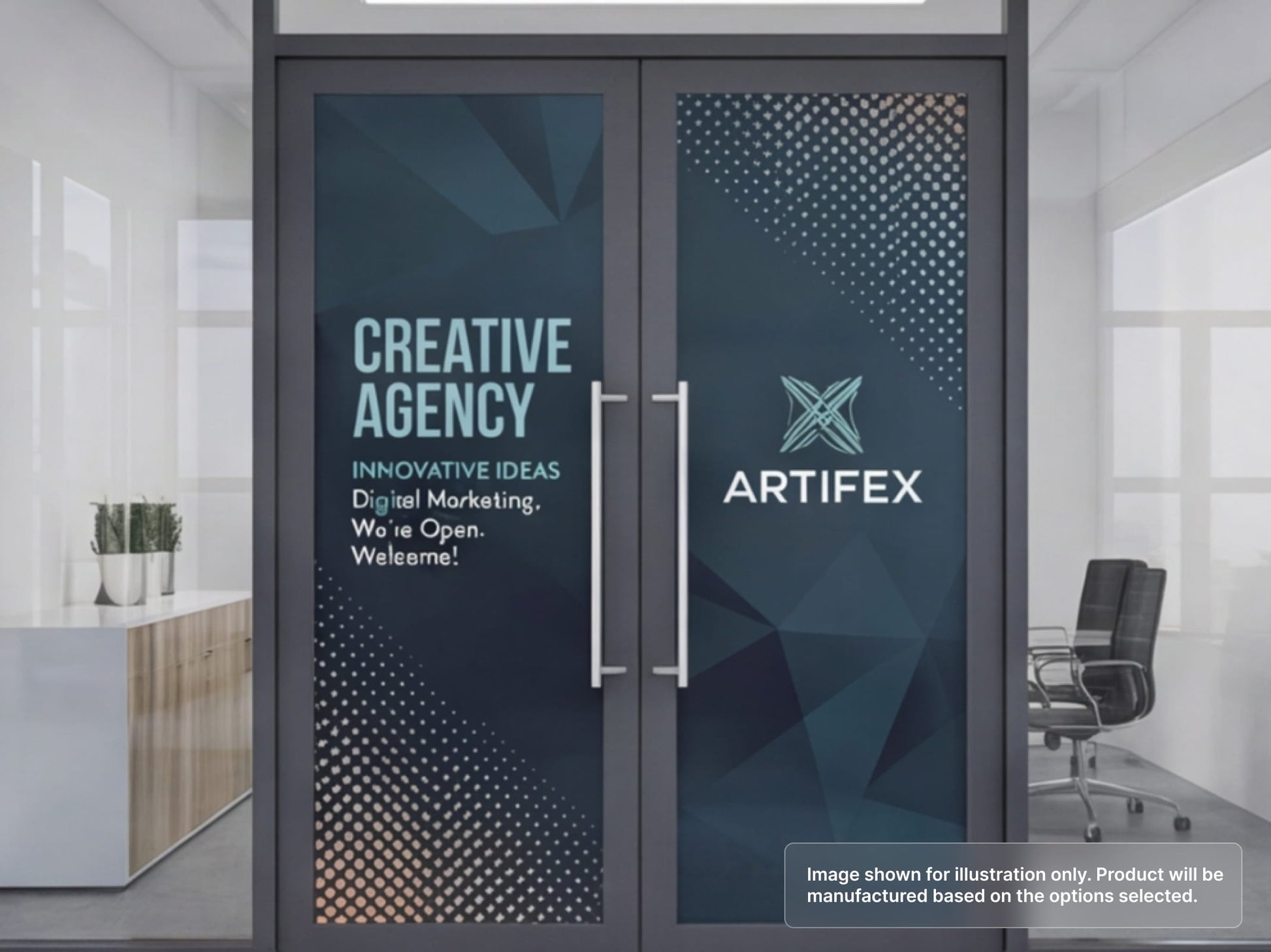 Perforated Window Decal for Glass Entrance Doors