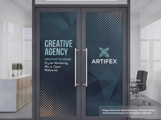 Perforated Window Decal for Glass Entrance Doors