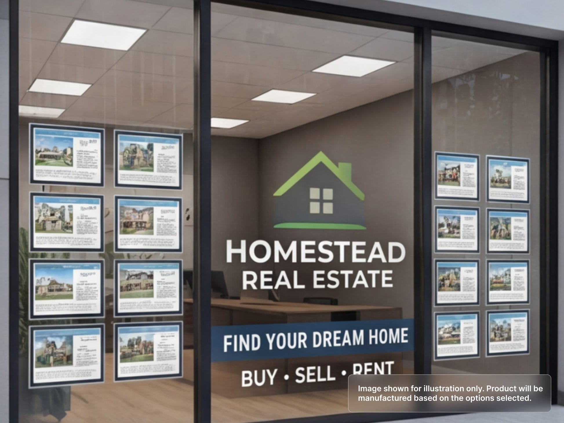 Perforated Window Decal for Real Estate Agencies
