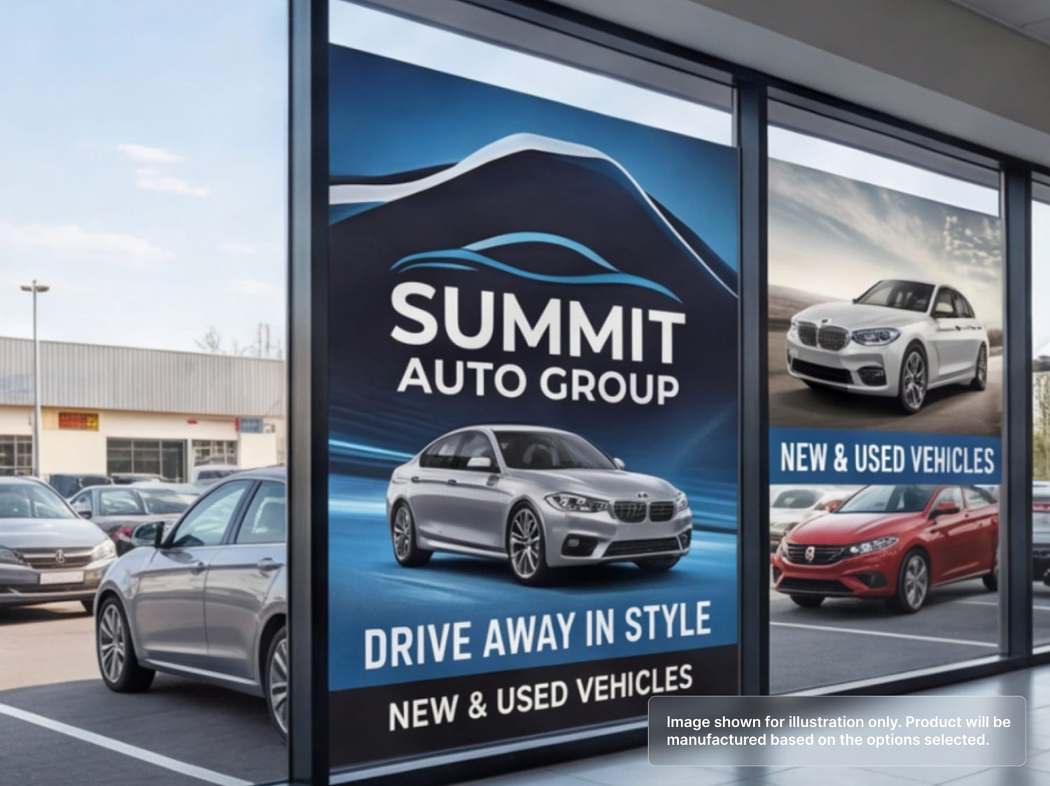 Perforated Window Signs for Automotive Dealerships