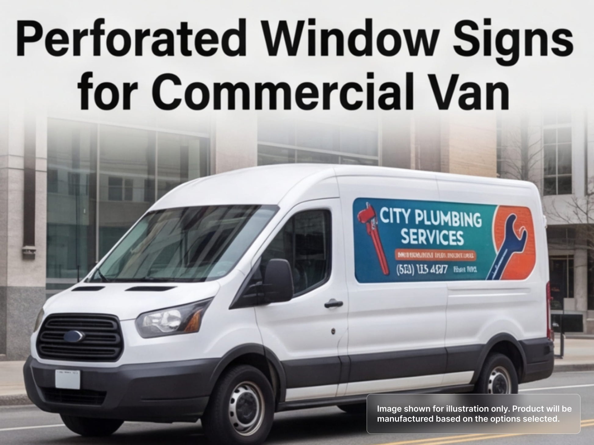 Perforated Window Signs for Commercial Van