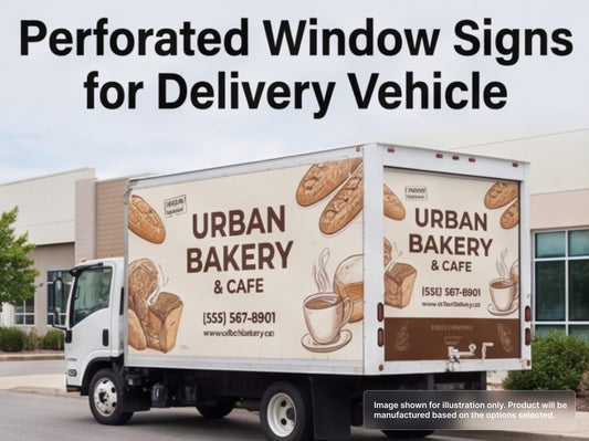 Perforated Window Signs for Delivery Vehicle