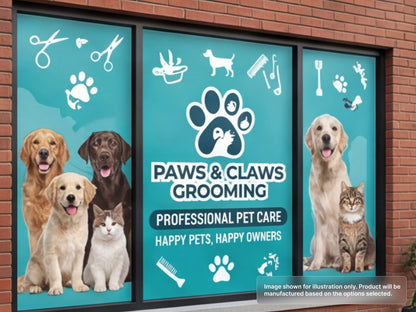 Perforated Window Signs for Pet Groomers