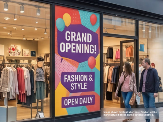 Perforated Window Signs for Retail Stores