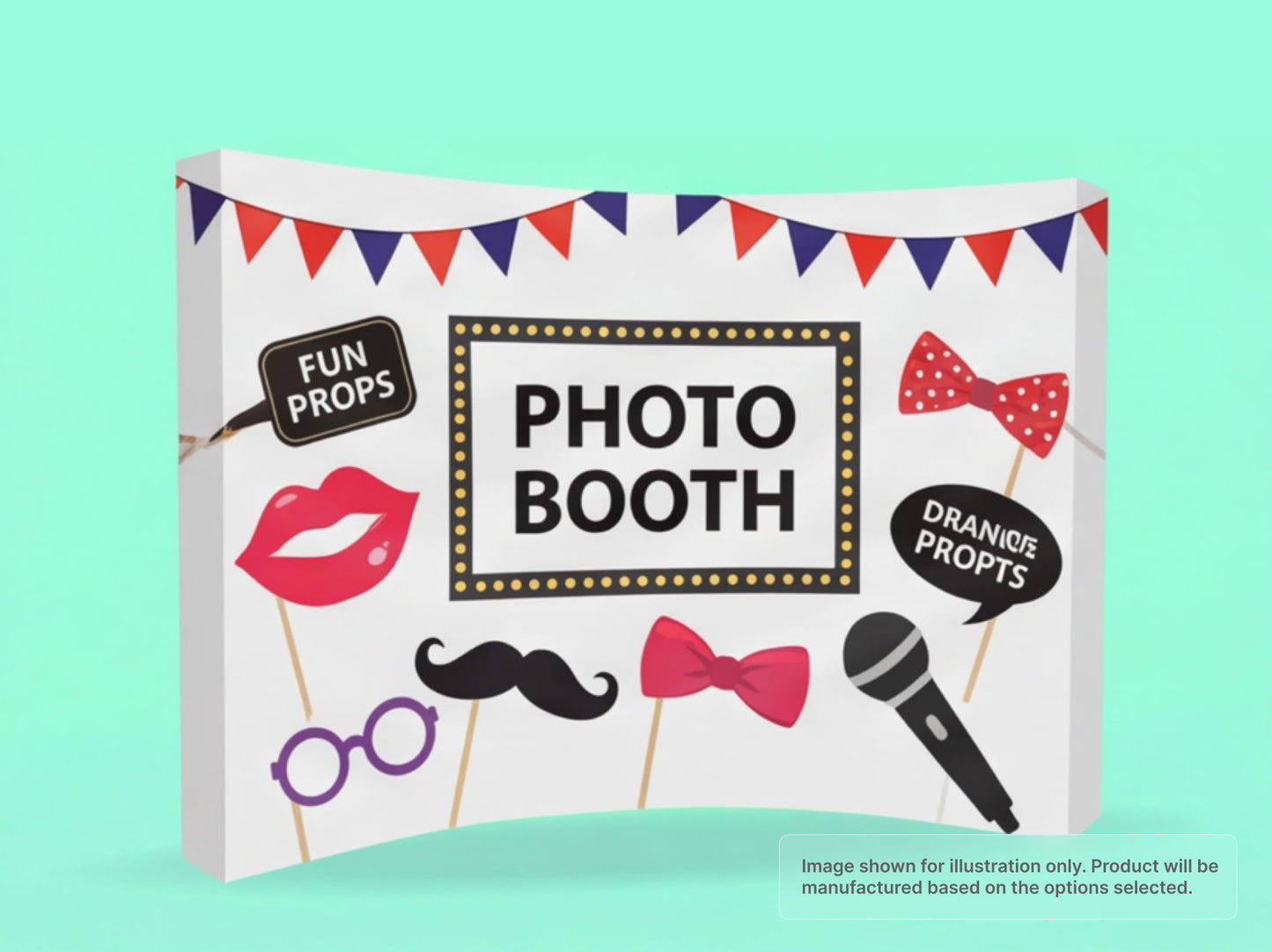 Photo Booth Wall Fabric Curved Pop Up Display