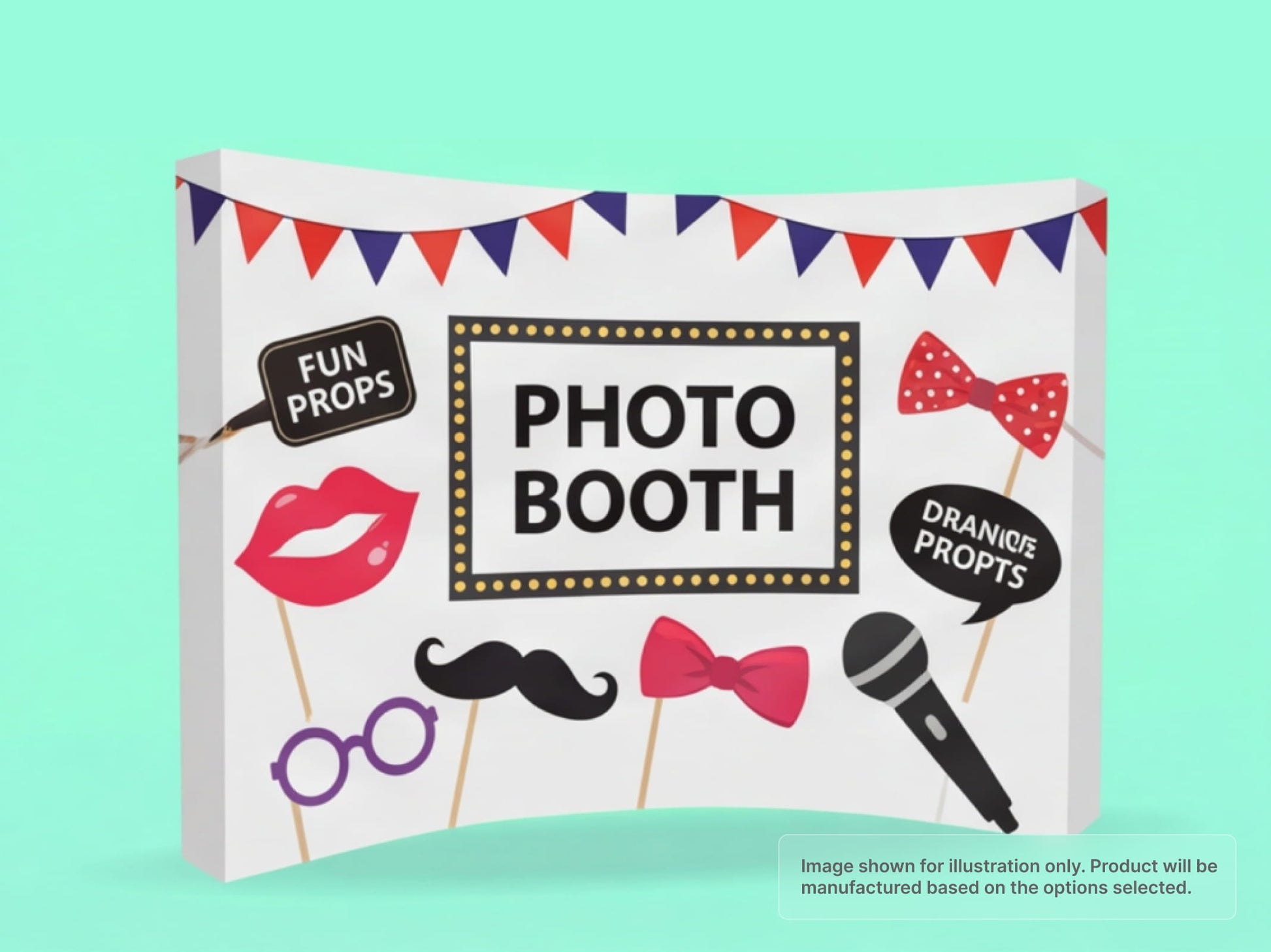 Photo Booth Wall Fabric Curved Pop Up Display
