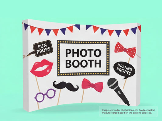 Photo Booth Wall Fabric Curved Pop Up Display