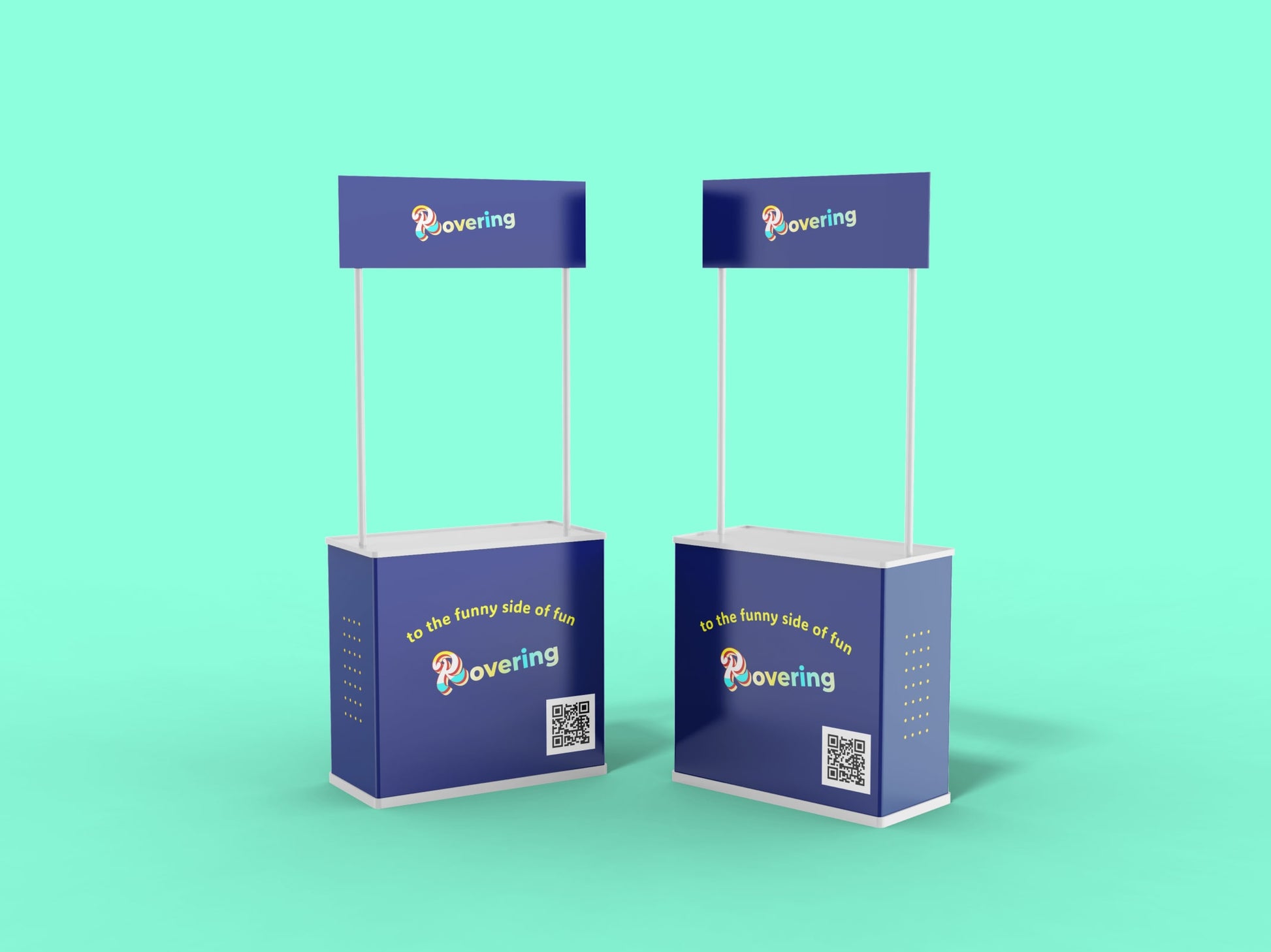 Portable Counter with Header Inner Shelf for Trade Shows