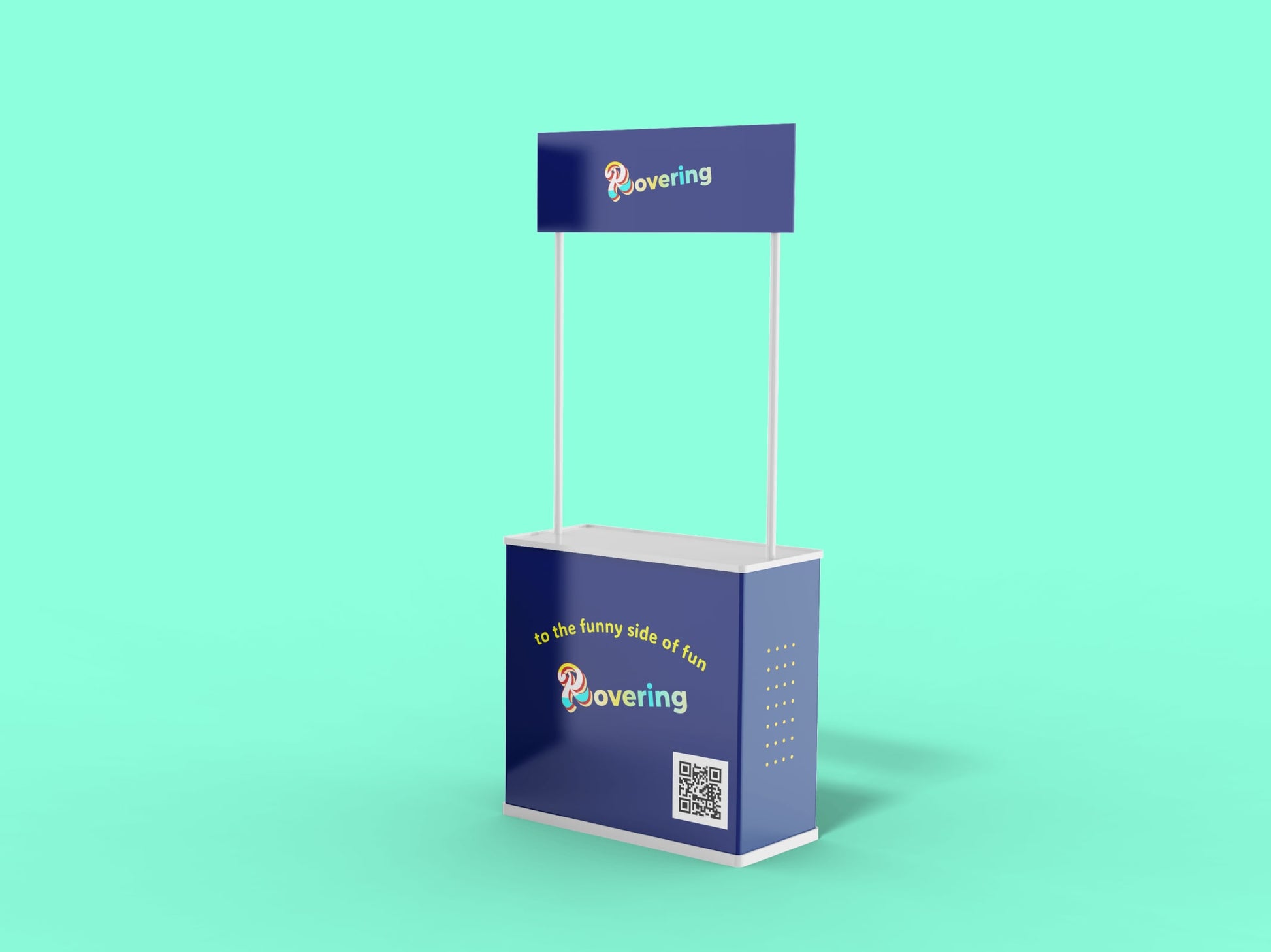 Portable Counter with Header Inner Shelf for events