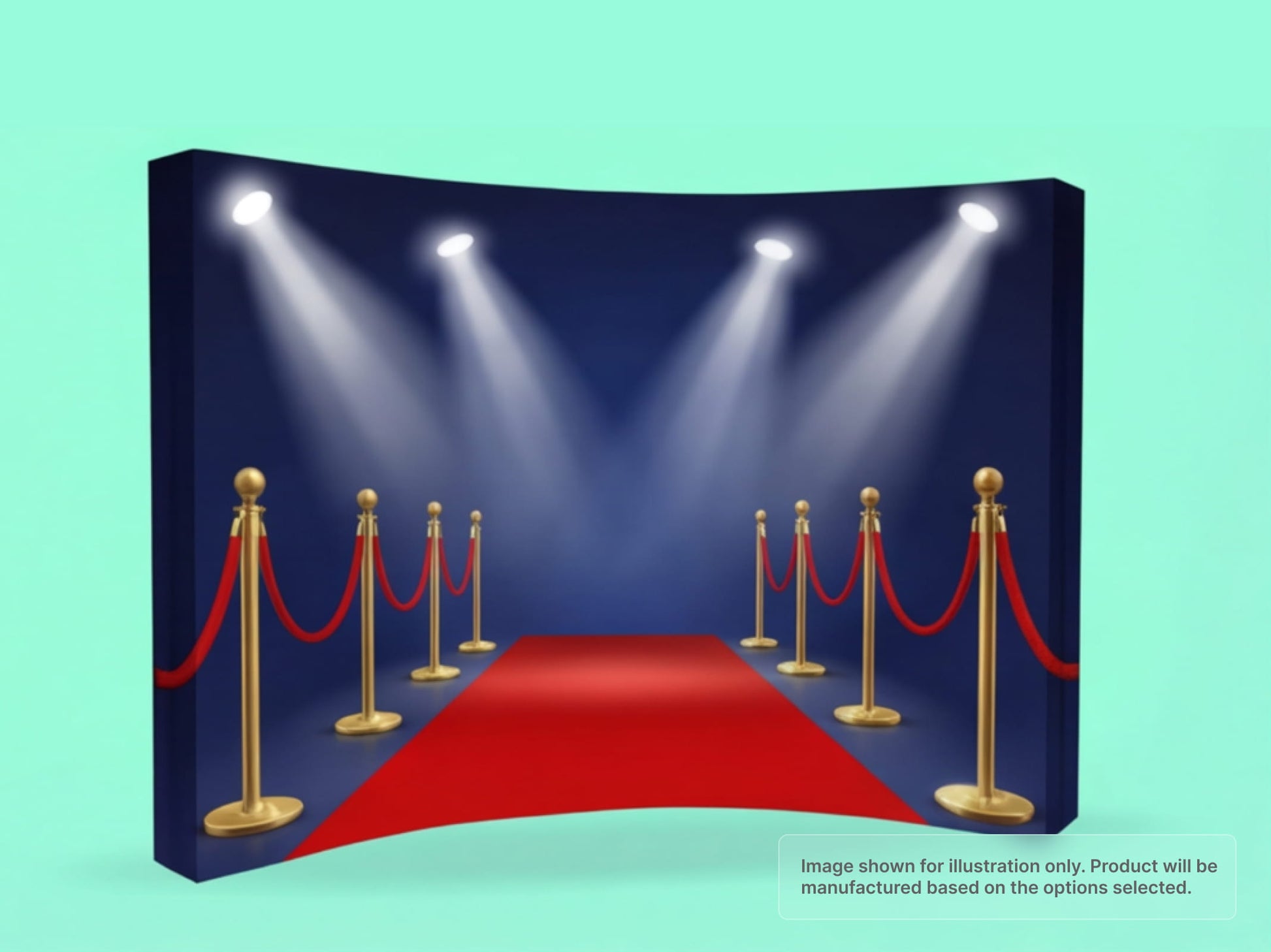 Red Carpet Backdrop Fabric Curved Pop Up Display