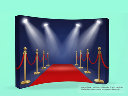Red Carpet Backdrop Fabric Curved Pop Up Display