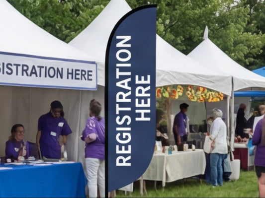 Registration Here Custom Feather Flag