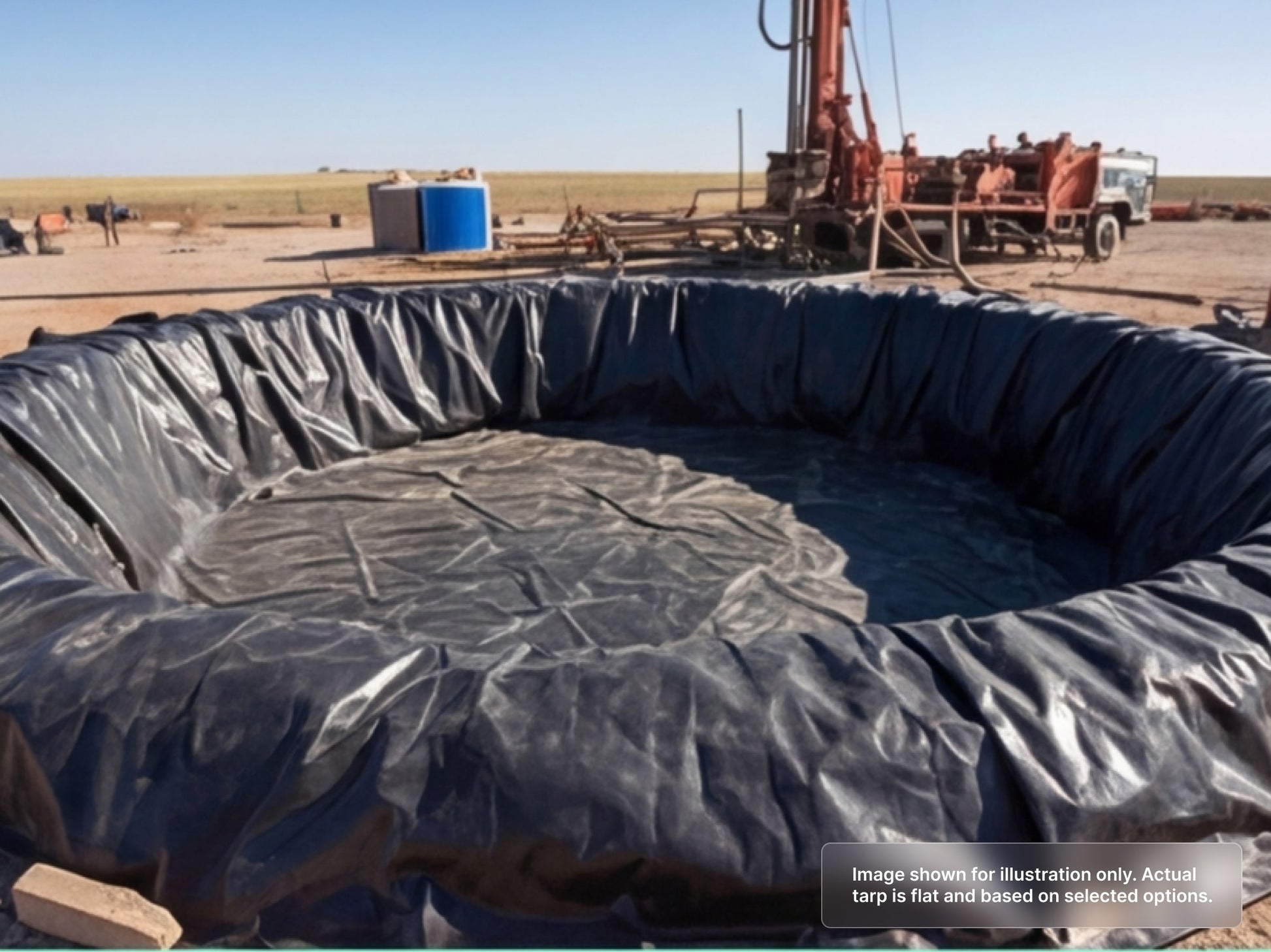 Round Heavy Duty Vinyl Tarp for Drilling Pit Liner