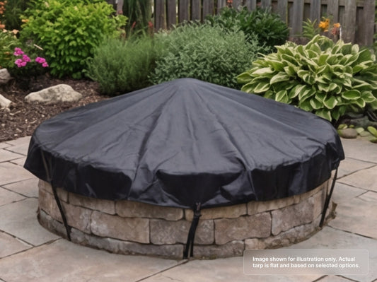 Round Heavy Duty Vinyl Tarp for Fire Pit Cover