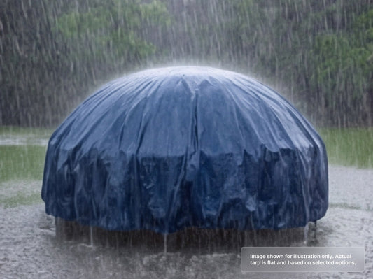 Round Heavy Duty Vinyl Tarp for Heavy Rain Protection