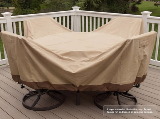 Round Heavy Duty Vinyl Tarp for Round Patio Table Cover