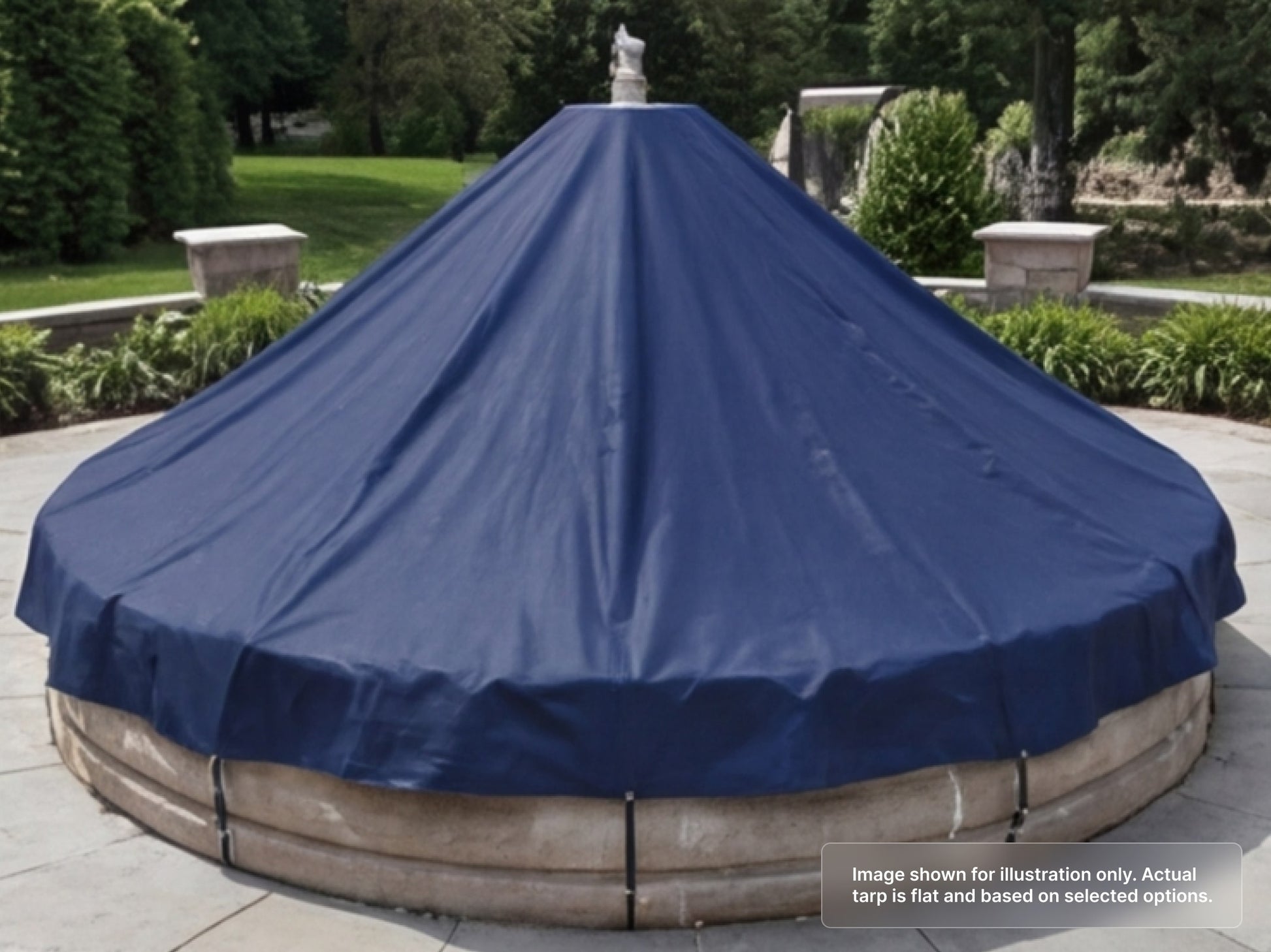 Round Heavy Duty Vinyl Tarp with 8ft Diameter