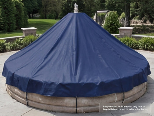 Round Heavy Duty Vinyl Tarp with 8ft Diameter