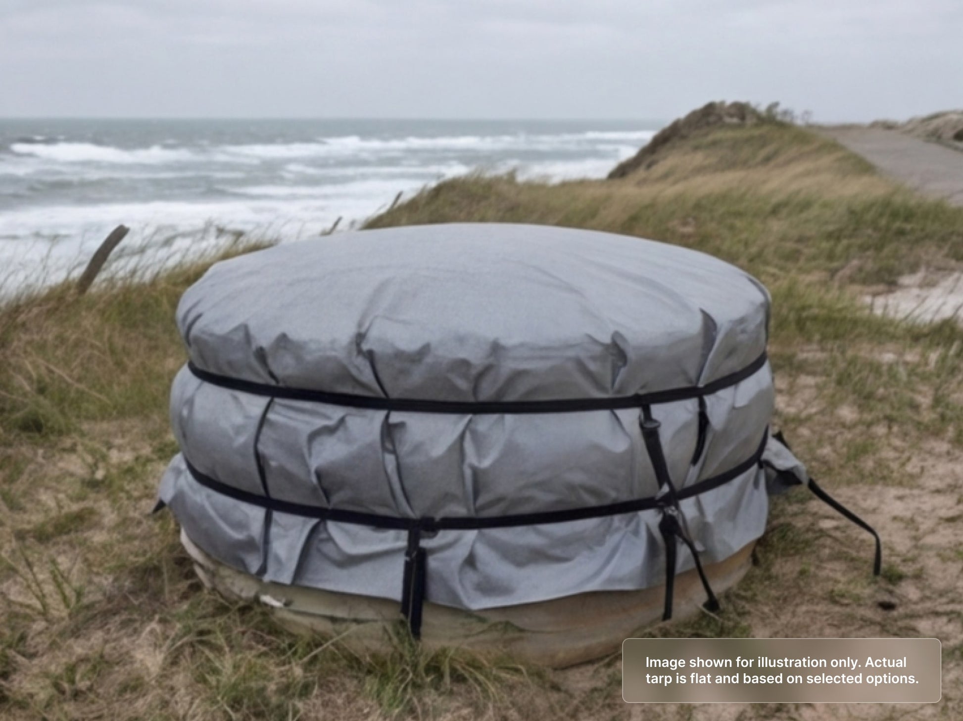 Round Heavy Duty Vinyl Tarp with High-Wind Areas